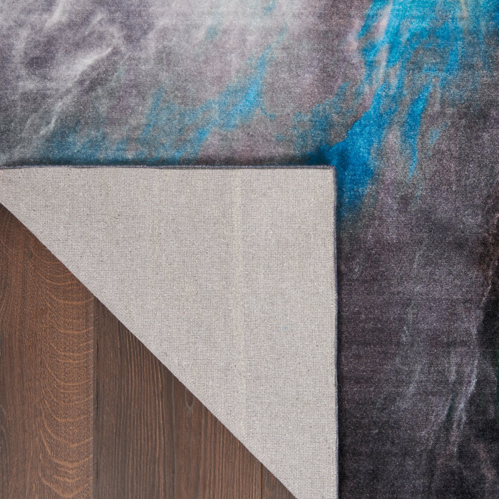 Ivy Bronx Hartshorn Tufted Charcoal/Blue Rug Wayfair.co.uk